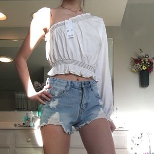 Brand New (with tag) Urban white one arm top